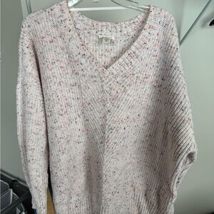 Westbound Pink Speckled V-Neck Sweater
